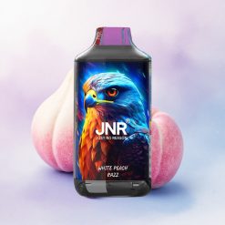 JNR Falcon 16000 Hvit Fersken Bringebær 850mAh 22ml Dual Mesh Coil Smart LED Display Nikotin 0% 2%