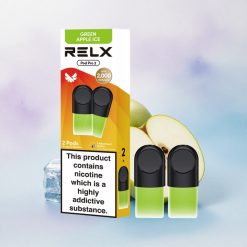 Relx Pod Pro 2 Vape Device Grønt Eple Is 18mg/ml nikotin, 1.9ml kapasitet, 3 spenningsinnstillinger