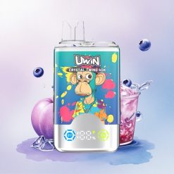 Uwin Crystal Twins 40000 Puffs Blåbær På Is Sommerfersken Is med To Smaker og 850mAh